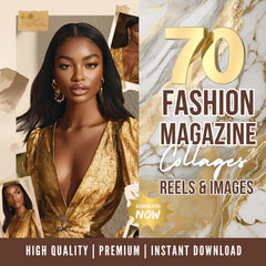 Glam AI Model Stock Images: 70 Fashion Reels, 115 Images (Instant Download)
