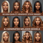 90 Melanin Headshot Stock Photos – 90 AI Hair Model Images for Digital Download