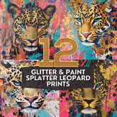 12 Glitter & Paint Splatter Leopard Collection