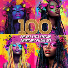 100 Pop Art African American Collage Art Collection