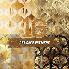 16 Gold Art Deco Patterns
