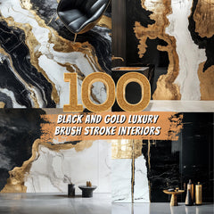 100 Black and Gold Luxury Brush Stroke Interiors