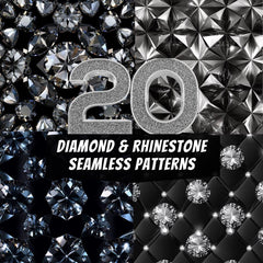 20 Diamond and Rhinestone Seamless Patterns