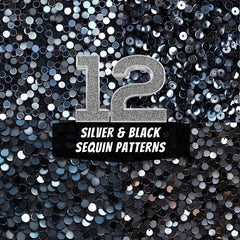 12 Black and Silver Sequin Patterns