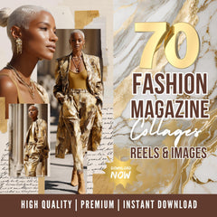 Glam AI Model Stock Images: 70 Fashion Reels, 115 Images (Instant Download)