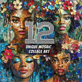 12 Unique Mosaic Collage Wall Art Digital Download