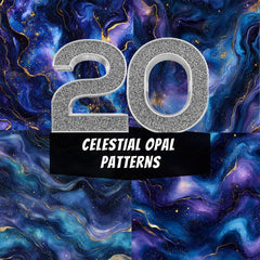 20 Celestial Opal Patterns- Cosmic Marble Textures