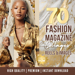 Glam AI Model Stock Images: 70 Fashion Reels, 115 Images (Instant Download)