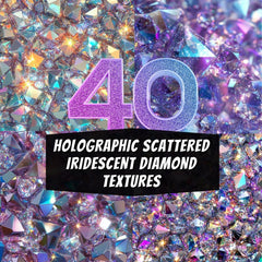 40 Holographic Scattered Iridescent Diamond Textures