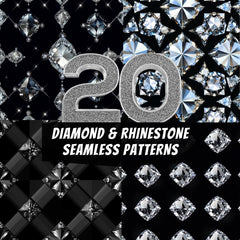 20 Diamond and Rhinestone Seamless Patterns