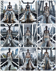 Avant-Garde African Fashion Art Print: Futuristic Home Decor (Digital Download)