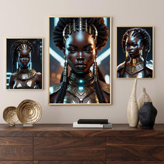 Regal African Beauty Digital Wall Art | Afrocentric Luxury | Bold Black Excellence