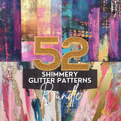 Shimmery Glitter Patterns | Digital Paper Bundle | 52 Sparkling Designs | Commercial Use