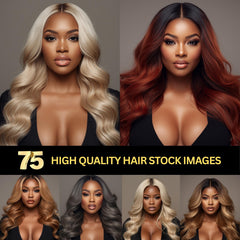 75 AI Hair Model Stock Photo Collection | Digital Download for Beauty & Branding