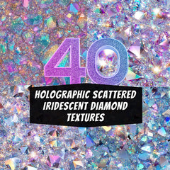 40 Holographic Scattered Iridescent Diamond Textures