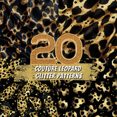 20 Couture Leopard Glitter Patterns | Luxury Digital Backgrounds for Fashion, Wall Art, and Branding