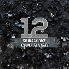Black Lace Flower Patterns: 3D Floral Backgrounds