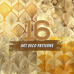 16 Gold Art Deco Patterns