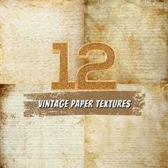 12 Vintage Paper Textures Digital Download