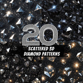 20 Scattered 3D Diamond Patterns Digital Backgrounds