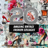20 Vintage Glam Fashion Collages – Retro Chic Digital Art