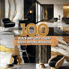 100 Black and Gold Luxury Brush Stroke Interiors