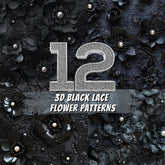 Black Lace Flower Patterns: 3D Floral Backgrounds