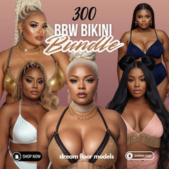 300 BBW Bikini Model Stock Photo Mega Bundle | Plus Size AI Fashion Stock Images