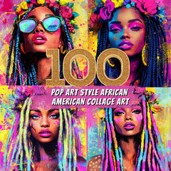 100 Pop Art African American Collage Art Collection