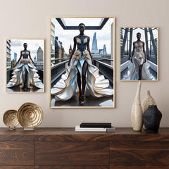 Avant-Garde African Fashion Art Print: Futuristic Home Decor (Digital Download)