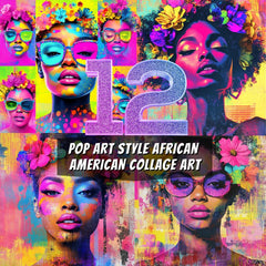 12 Pop Art Style African American Collage Art