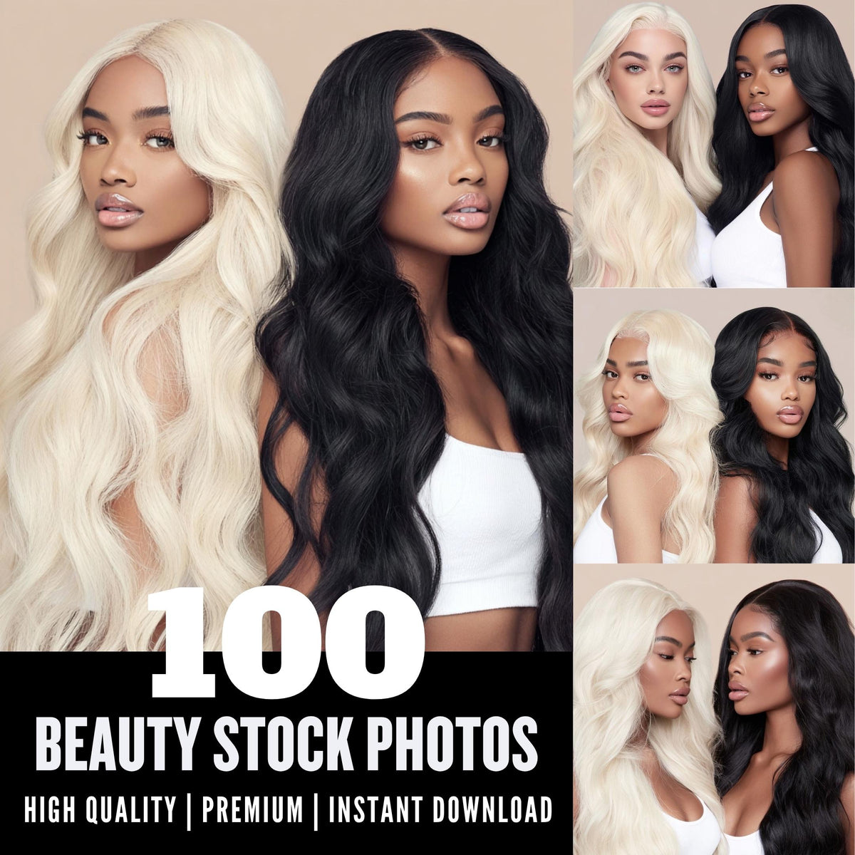 Salon Luxe: Blonde & Brunette Hair Photoshoot Pack