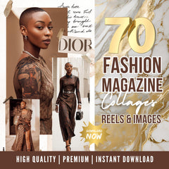 Glam AI Model Stock Images: 70 Fashion Reels, 115 Images (Instant Download)