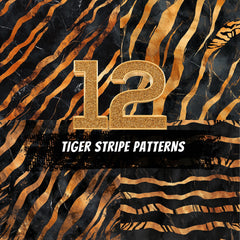 12 Tiger Stripe Patterns Digital Download