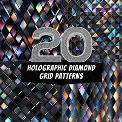 20 Holographic Diamond Grid Patterns