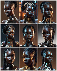 Regal African Beauty Digital Wall Art | Afrocentric Luxury | Bold Black Excellence