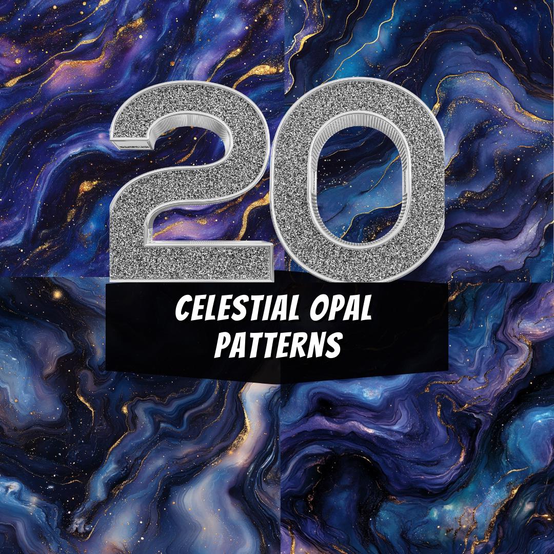 20 Celestial Opal Patterns- Cosmic Marble Textures