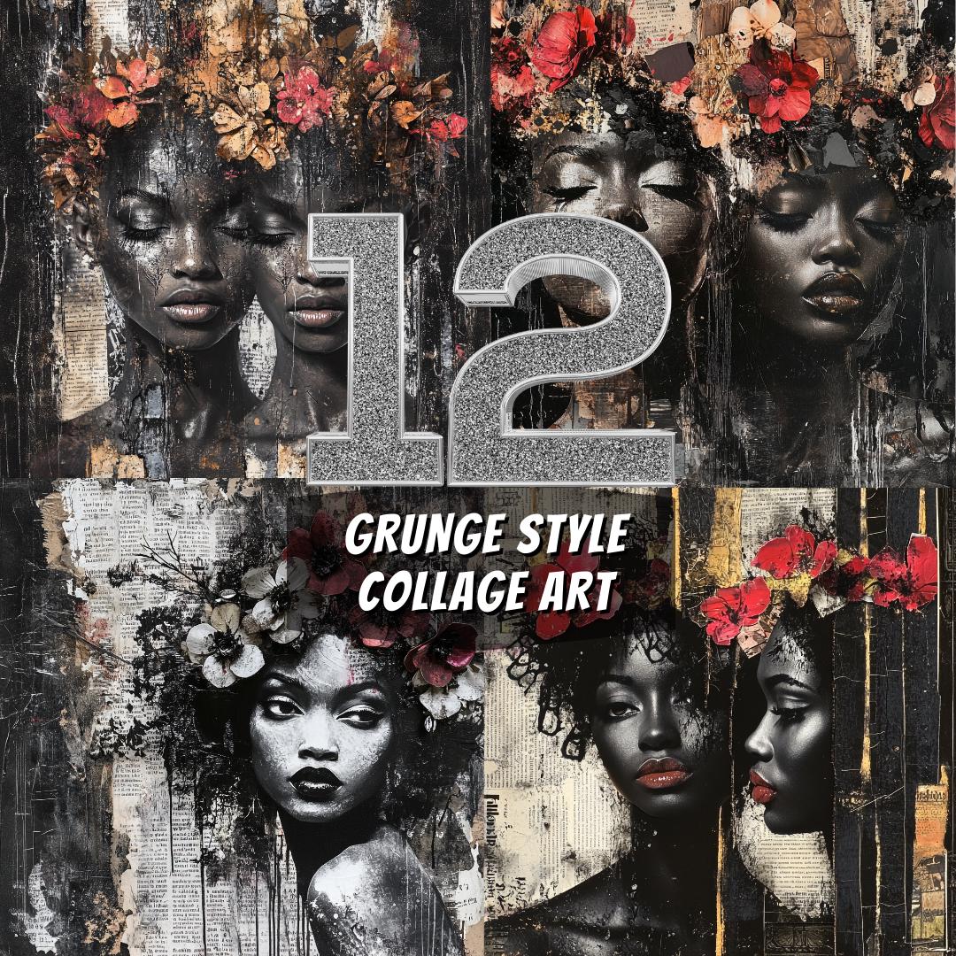 12 Grunge Style Collage Art
