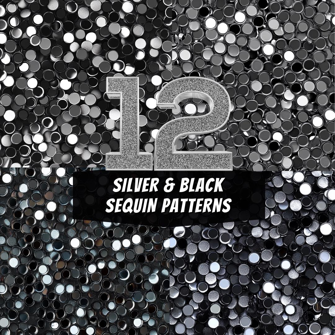 12 Black and Silver Sequin Patterns