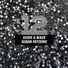 12 Black and Silver Sequin Patterns