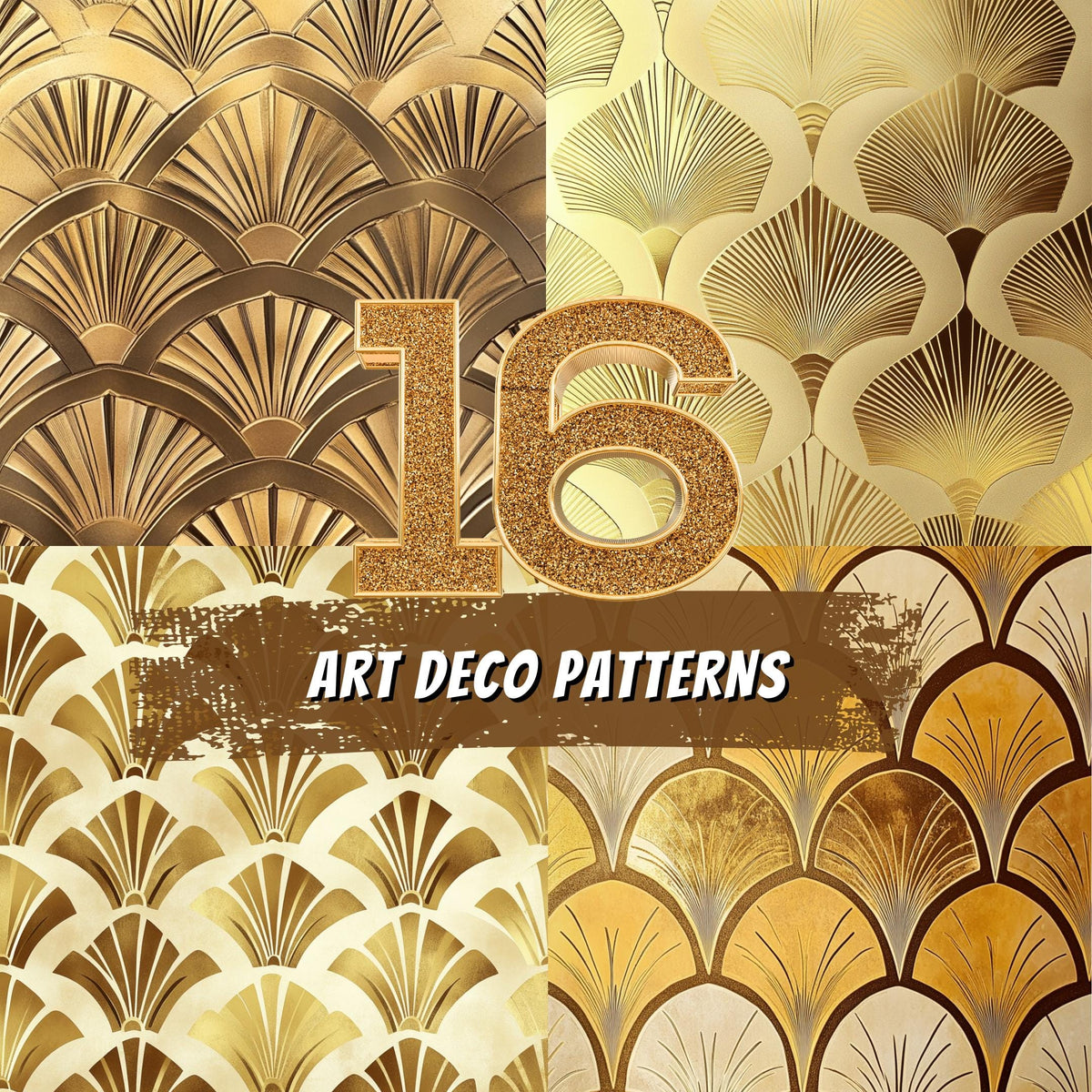 16 Gold Art Deco Patterns
