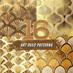 16 Gold Art Deco Patterns