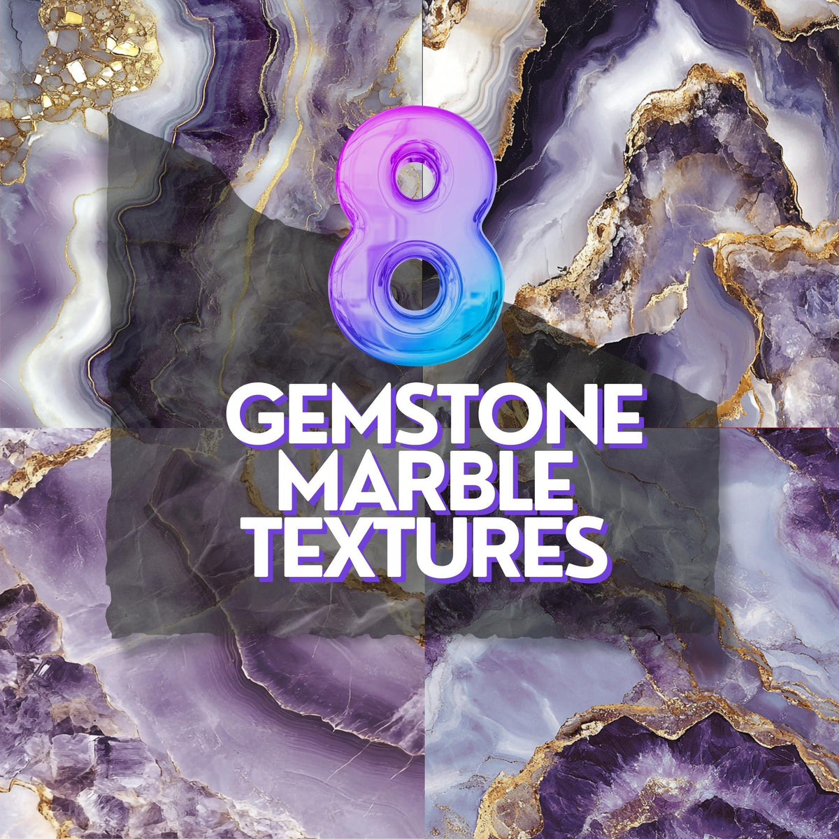 8 Gemstone Marble Textures