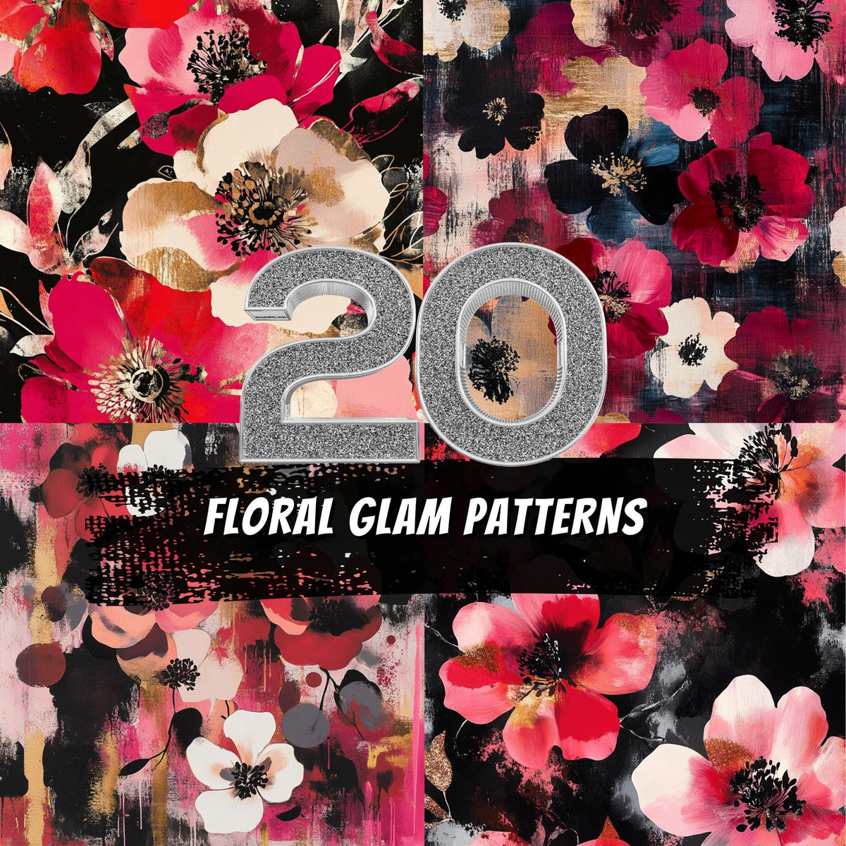 20 Floral Glam Patterns: Bold Flower Backgrounds