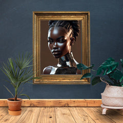 Regal African Beauty Digital Wall Art | Afrocentric Luxury | Bold Black Excellence