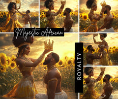 Majestic African Royalty Art - King and Queen Sunlit Elegance