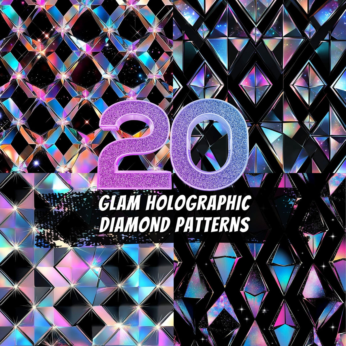 20 Glam Holographic Diamond Patterns