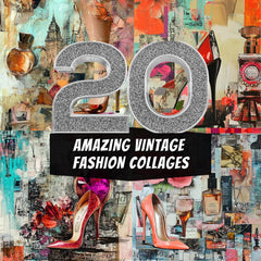 20 Vintage Glam Fashion Collages – Retro Chic Digital Art
