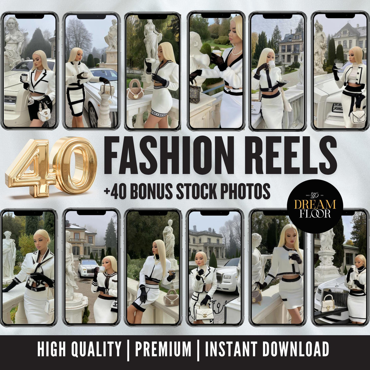 GlamHaus: 40 High-End AI Model Reels + Stock Photos