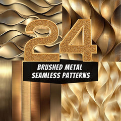 24 Brushed Metal Seamless Patterns | Luxury Metallic Textures